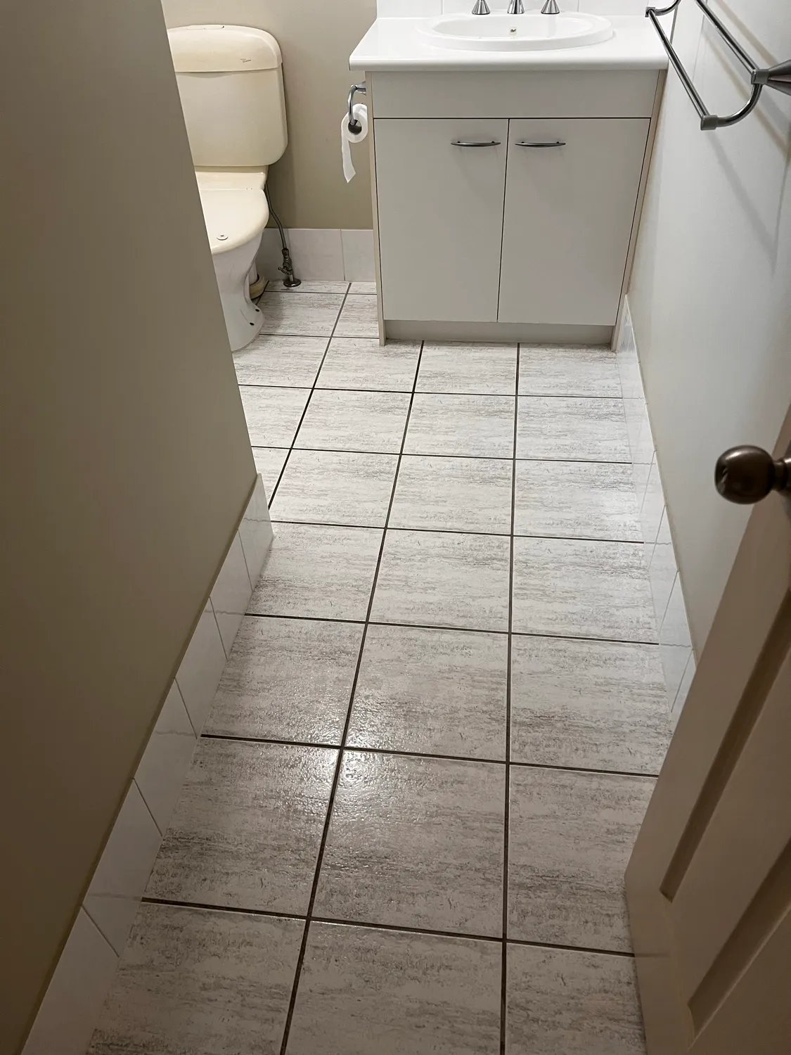 Toilet pedestal base after cleaning