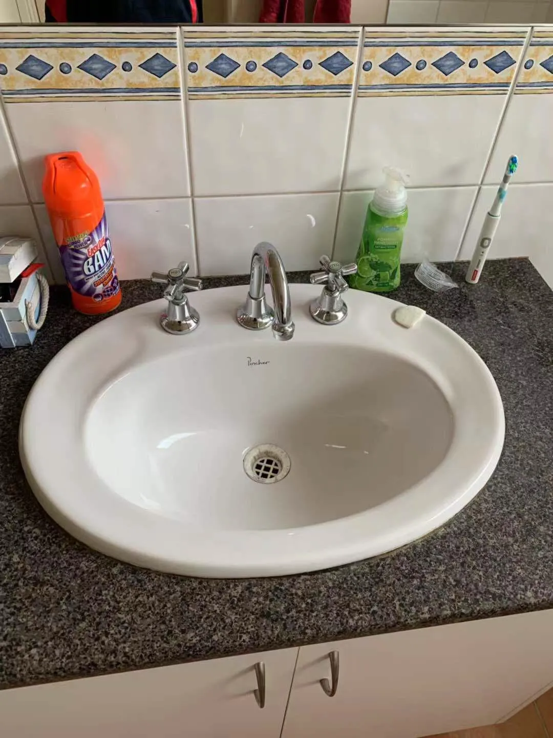 Bathroom sink after cleaning